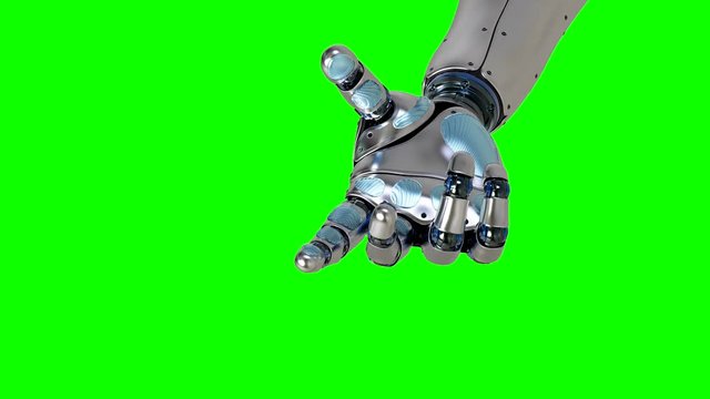 Futuristic artificial replacement part - arm, showing its functionality Robotic stretching arm, 3d rendering 4K