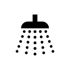 Shower with water droplets vector icon