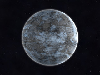 space background with unknown planet