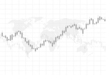 Business candle stick graph chart of stock market investment trading on white background design. Bullish point, Trend of graph. Vector illustration