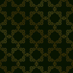 Vintage ornamental golden seamless pattern. Luxury elegant flourished ornament. Template for design. Vector illustration