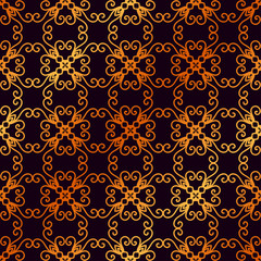 Fototapeta premium Vintage ornamental golden seamless pattern. Luxury elegant flourished ornament. Template for design. Vector illustration