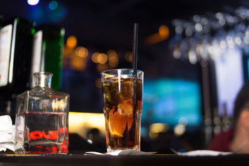 alcoholic drink with lemon