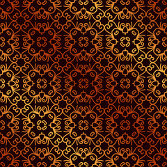 Vintage ornamental golden seamless pattern. Luxury elegant flourished ornament. Template for design. Vector illustration