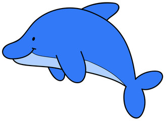 Niedlicher Delfin - Vektor-Illustration