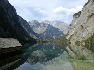 Fototapeta na wymiar Obersee in the bavarian alps