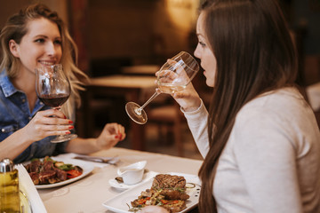 Young Girls In A Restaurant
