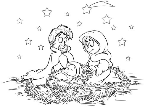 Ausmalbild Maria Und Josef