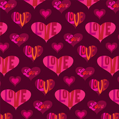 mod valentines day heart background pattern with typography