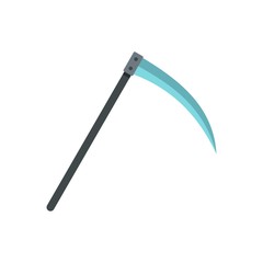 Scythe icon, flat style