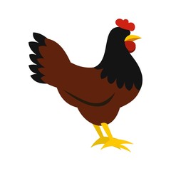 Hen icon, flat style