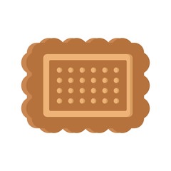 Brown cookie icon, flat style