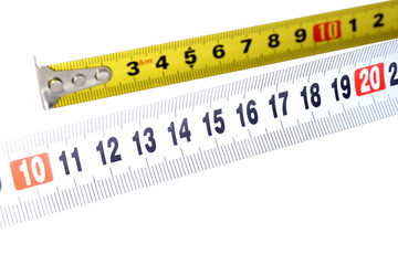 Tape measure isolated. Measuring tape. Measuring tool.