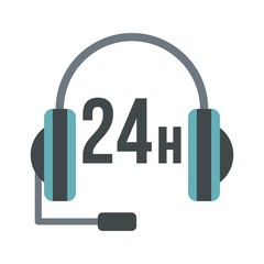 24 support service icon, flat style