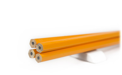 New unsharp pensils on the white background