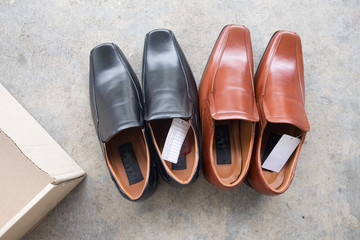 Fashion black and brown shiny leather