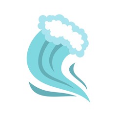 Tsunami icon, cartoon style