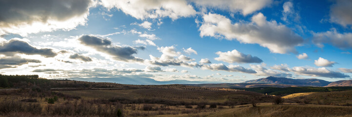 Beautiful mountains landscape in bulgaria. Panorama.