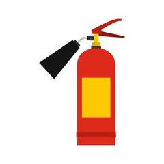 Red fire extinguisher icon, flat style