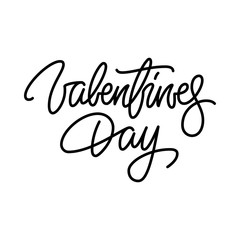 Valentines day, 14th february brushpen lettering, handwritten calligraphy for logo, design concepts, banners, badges, labels, postcards, invitations, prints, posters, web. Vector illustration.