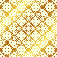 Retro ornamental golden seamless pattern. Flourished ornate background. Luxury elegant ornament. Vintage element. Template for design. Vector illustration