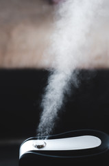 The steam from the humidifier night in a child's bedroom