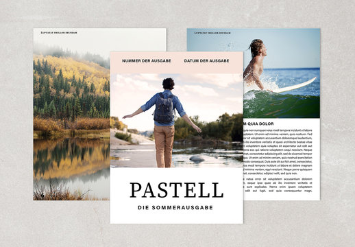 Zeitschriftenlayout in Pastell