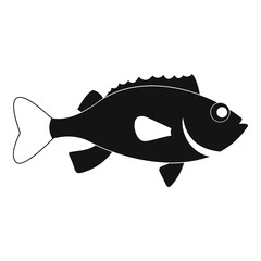 Sea bass fish icon, simple style