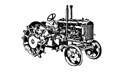 Fototapeta na wymiar Vintage Retro Tractor Farming Machinery Illustration