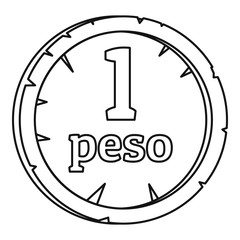 Peso icon, outline style