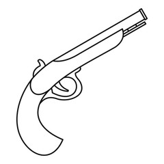 Gun icon, outline style