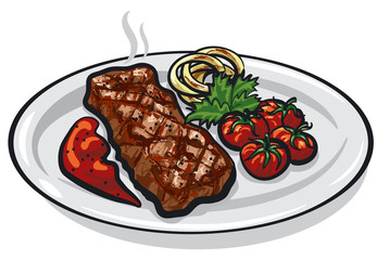 grilled roasted steak
