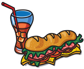 sandwich with cola