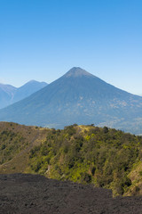 Fototapeta premium Panoramic view from volcano Pacaya to volcanic landscape in Guatemala