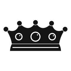 Jewelry crown icon, simple style