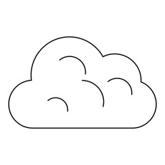 Big cloud icon, outline style