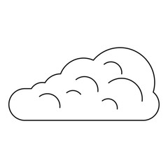 Cumulus cloud icon, outline style