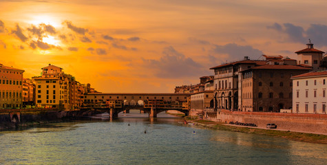 Ponte Vecchio over Arno river in Florence, Italy