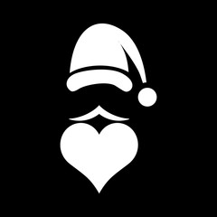 Santa in hat icon, simple style