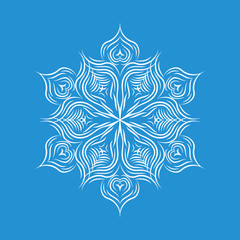 Patterned snowflake icon, simple style