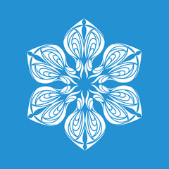 Snowflake ornament icon, simple style
