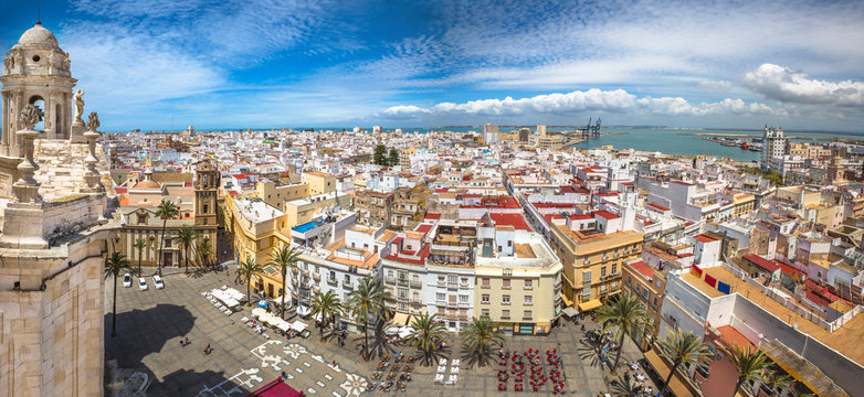 Panorama of Cadiz Town on a sunny day, Andalusia, Spain.