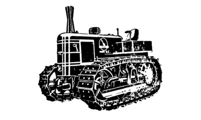 Tractor Illustration on White Background