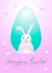  Easter rabbit with Easter egg. Vector illustration isolated.