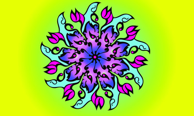 Obraz na płótnie Canvas Circular flower graffiti vector