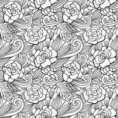 Seamless pattern with roses
