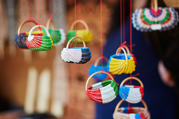 Colorful little baskets sold on Easter fair in Vilnius