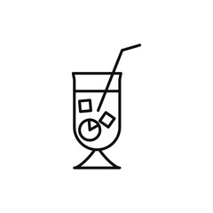 Line icon of tea or coffee cup. Linear coffee and tea sign