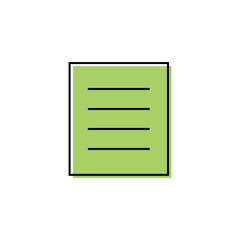 Document icon isolated. Notes, list