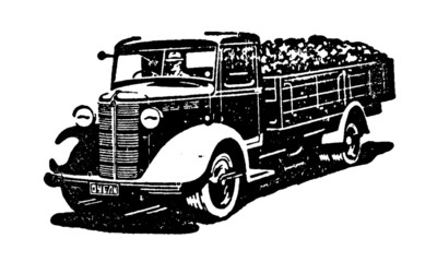 Vintage American Style Pickup Truck Illustration